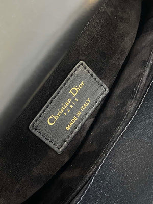 Dior M0531 Small Lady Dior Bag Black Cannage Lambskin with Gold-Finish Butterfly Studs - Default Title - View 9