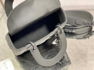 Dior M0531 Small Lady Dior Bag Gray Cannage with enamel buckle - Default Title - View 8
