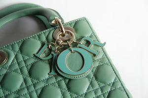 Dior M0531 Small Lady Dior Bag Green Cannage with Green enamel buckle - Default Title - View 3