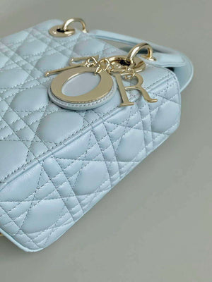 Dior M0531 Small Lady Dior Bag Light Blue Cannage Lambskin - Default Title - View 3
