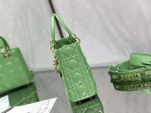 Dior M0531 Small Lady Dior Bag Mint Green Cannage with enamel buckle - Default Title - View 4
