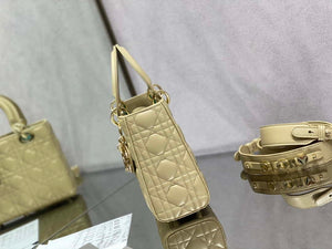 Dior M0531 Small Lady Dior Bag Yellow Cannage with enamel buckle - Default Title - View 4