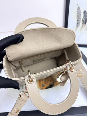 Dior M0531OUQA_M030 Small Lady Dior Bag Milk Apricot Cannage Lambskin - Default Title - View 5