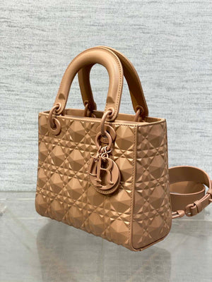 Dior M0538 Small Lady Dior Bag Matte Pink Cannage Calfskin with Diamond Motif - Small 20 cm - View 6