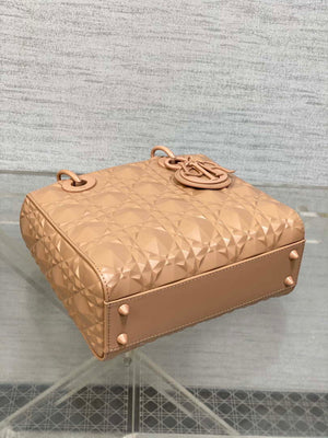 Dior M0538 Small Lady Dior Bag Matte Pink Cannage Calfskin with Diamond Motif - Small 20 cm - View 7