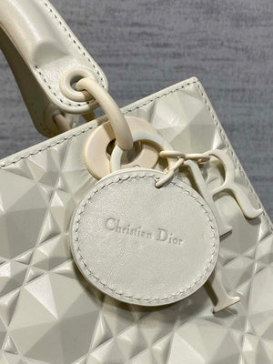 Dior M0538 Small Lady Dior Bag Matte White Cannage Calfskin with Diamond Motif - Small 20 cm - View 4