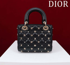 Dior M0538 Small Lady Dior My ABCDior Bag Black Cannage Lambskin with Gold-Finish - Default Title - View 3