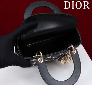Dior M0538 Small Lady Dior My ABCDior Bag Black Cannage Lambskin with Gold-Finish - Default Title - View 5