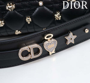 Dior M0538 Small Lady Dior My ABCDior Bag Black Cannage Lambskin with Gold-Finish - Default Title - View 7