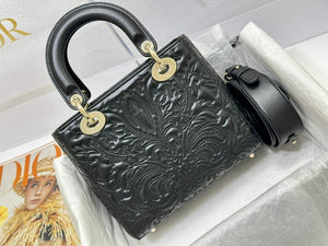 Dior M0538 Small Lady Dior My ABCDIOR Bag Latte Quilted-Effect Lambskin Black - Default Title - View 2