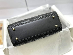 Dior M0538 Small Lady Dior My ABCDIOR Bag Latte Quilted-Effect Lambskin Black - Default Title - View 4