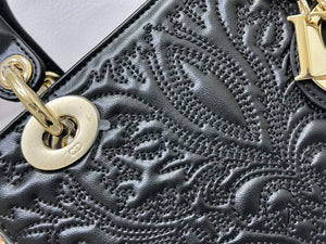 Dior M0538 Small Lady Dior My ABCDIOR Bag Latte Quilted-Effect Lambskin Black - Default Title - View 5