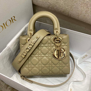 Dior M0538 Small Lady My ABCDior Bag Apricot Cannage Lambskin - Default Title - View 1