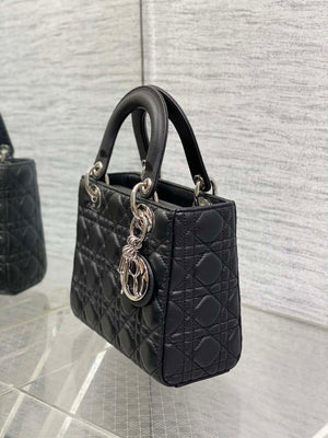 Dior M0538 Small Lady My ABCDior Bag Black Cannage Lambskin Silver - Default Title - View 6
