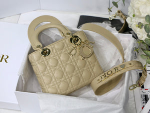 Dior Small Lady My ABCDior Bag Lambskin M0538 Apricot - Default Title - View 1