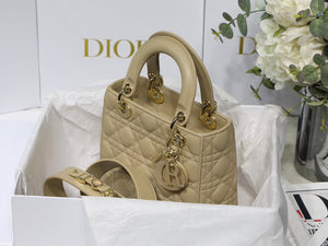Dior Small Lady My ABCDior Bag Lambskin M0538 Apricot - Default Title - View 5