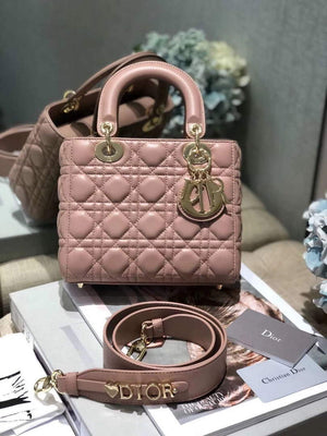 Dior Small Lady My ABCDior Bag Lambskin M0538 Light Pink - Default Title - View 3