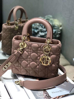 Dior Small Lady My ABCDior Bag Lambskin M0538 Light Pink - Default Title - View 4