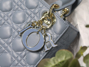 Dior Small Lady My ABCDior Bag Lambskin M0538 logo blue - Default Title - View 2