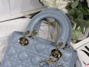 Dior Small Lady My ABCDior Bag Lambskin M0538 logo blue - Default Title - View 4