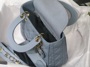 Dior Small Lady My ABCDior Bag Lambskin M0538 logo blue - Default Title - View 9