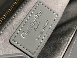 Dior Small Lady My ABCDior Bag Lambskin M0538 logo gray - Default Title - View 9