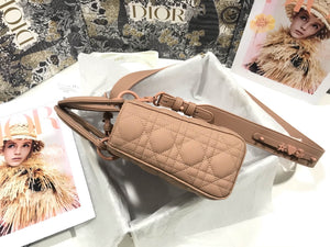Dior Small Lady My ABCDior Bag Lambskin M0538 logo pink - Default Title - View 3