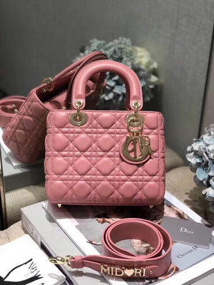 Dior Small Lady My ABCDior Bag Lambskin M0538 Pink - Default Title - View 1