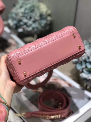 Dior Small Lady My ABCDior Bag Lambskin M0538 Pink - Default Title - View 5
