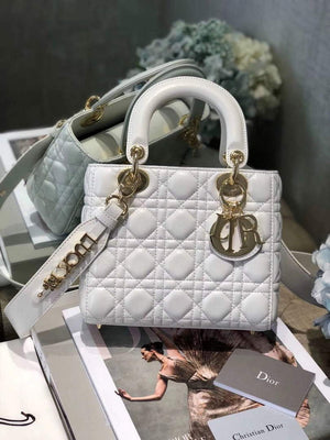 Dior Small Lady My ABCDior Bag Lambskin M0538 White - Default Title - View 1