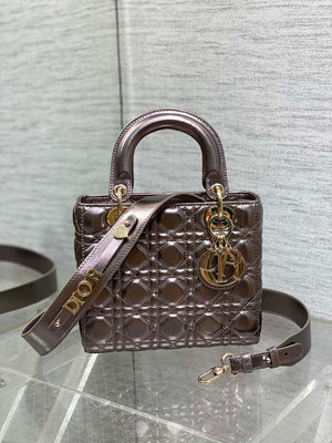 Dior M0538 Small Lady My ABCDior Bag Metallic Copper-Tone Cannage Calfskin - Default Title - View 1