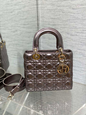 Dior M0538 Small Lady My ABCDior Bag Metallic Copper-Tone Cannage Calfskin - Default Title - View 2