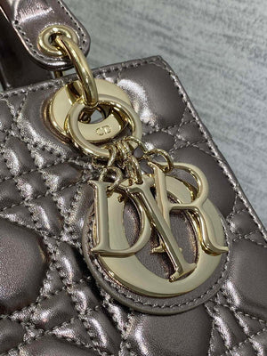 Dior M0538 Small Lady My ABCDior Bag Metallic Copper-Tone Cannage Calfskin - Default Title - View 3