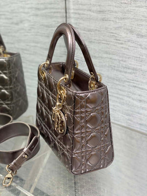 Dior M0538 Small Lady My ABCDior Bag Metallic Copper-Tone Cannage Calfskin - Default Title - View 6