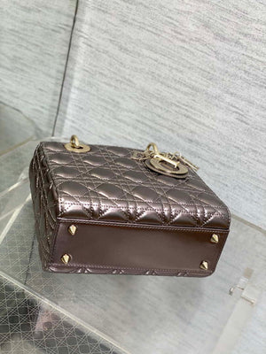 Dior M0538 Small Lady My ABCDior Bag Metallic Copper-Tone Cannage Calfskin - Default Title - View 7