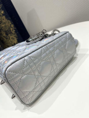Dior M0538 Small Lady My ABCDior Bag Metallic Silver-Tone Cannage Calfskin - Default Title - View 5