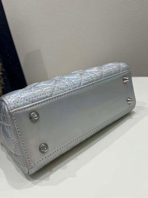 Dior M0538 Small Lady My ABCDior Bag Metallic Silver-Tone Cannage Calfskin - Default Title - View 6