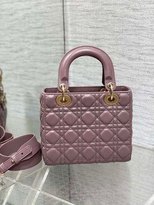 Dior M0538 Small Lady My ABCDior Bag Peony pink Cannage Lambskin - Default Title - View 5