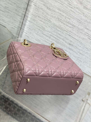 Dior M0538 Small Lady My ABCDior Bag Peony pink Cannage Lambskin - Default Title - View 7