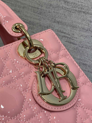 Dior M0538 Small Lady My ABCDior Bag peony Pink Patent Cannage Calfskin - Default Title - View 3