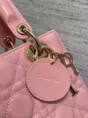 Dior M0538 Small Lady My ABCDior Bag peony Pink Patent Cannage Calfskin - Default Title - View 4