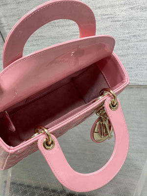 Dior M0538 Small Lady My ABCDior Bag peony Pink Patent Cannage Calfskin - Default Title - View 8
