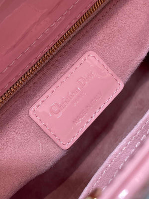 Dior M0538 Small Lady My ABCDior Bag peony Pink Patent Cannage Calfskin - Default Title - View 9