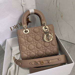 Dior M0538 Small Lady My ABCDior Bag Warm Taupe Cannage Lambskin - Default Title - View 2