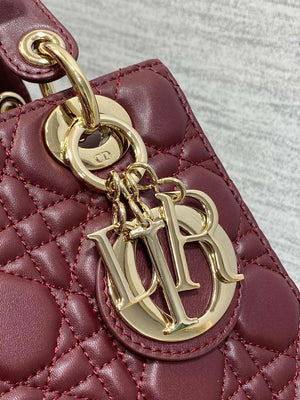 Dior M0538 Small Lady My ABCDior Bag Wine Red Cannage Lambskin - Default Title - View 4