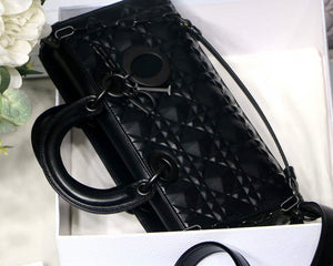Dior M0540 Lady D-joy Bag Black Cannage Calfskin with Diamond Motif - Default Title - View 7