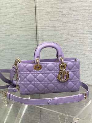 Dior M0540 Medium Lady D-Joy Bag Purple Cannage Lambskin - Default Title - View 1