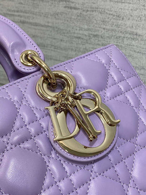 Dior M0540 Medium Lady D-Joy Bag Purple Cannage Lambskin - Default Title - View 3
