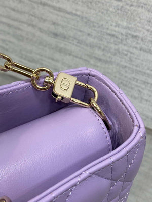 Dior M0540 Medium Lady D-Joy Bag Purple Cannage Lambskin - Default Title - View 5