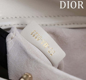 Dior M0540 Medium Lady D-Joy Bag White Cannage Lambskin with Gold-Finish Sun Studs - Default Title - View 9
